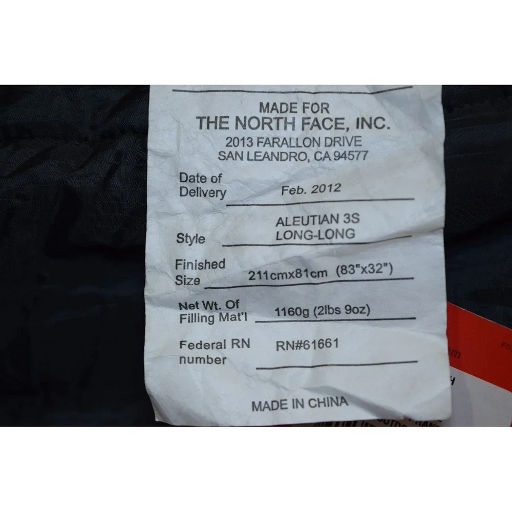 NEW 2012 North Face Aleutian 3S Mummy Sleeping Bag LONG 83